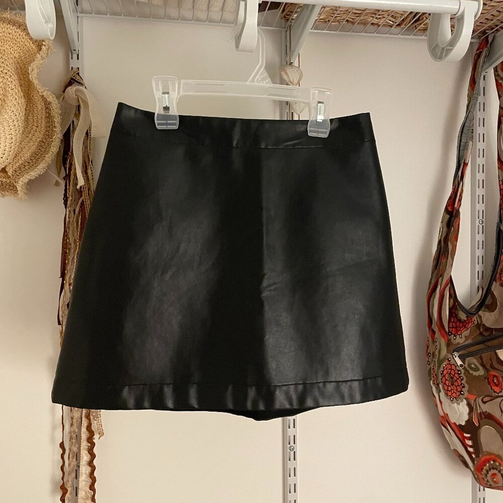 Faux Leather Mini Skirt